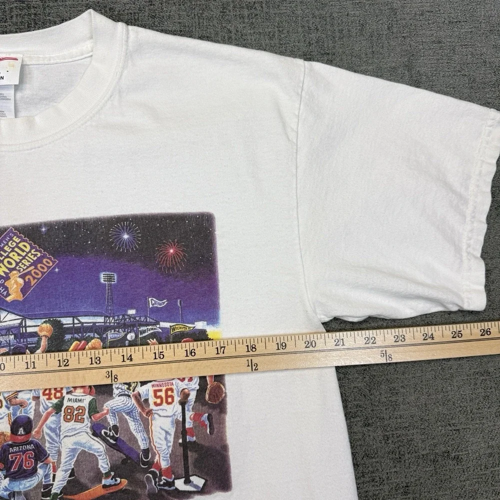 Vintage 2000 College World Series‎ Omaha Rosenblatt Stadium T Shirt Size Large